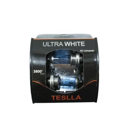 KIT LAMPADA H4 12V 60/55W BI-IODO - ALTA/BAIXA SUPER BRANCA TESLLA