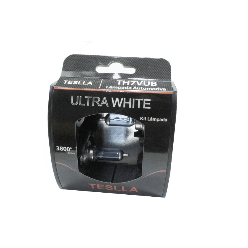 KIT LAMPADA H7 12V 55W IODO - LUZ BAIXA SUPER BRANCA TESLLA