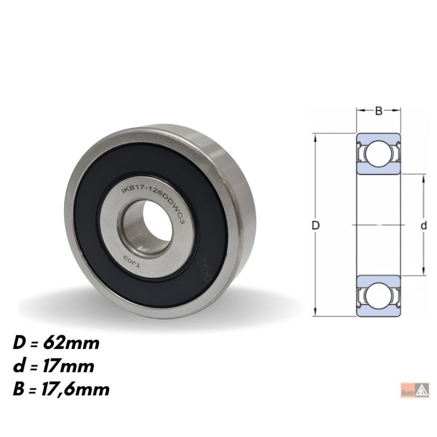 ROLAMENTO COMPATÍVEL 6403/B17126DW 17X62X17 MB/ 55A IKB17126