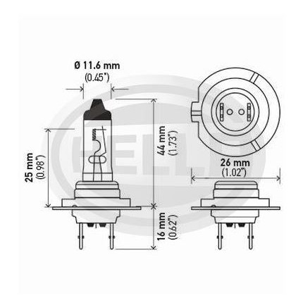 LÂMPADA H7 12V 55W IODO - LUZ BAIXA HELLA HEH7