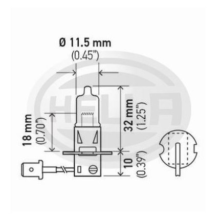 LÂMPADA H3 12V 55W IODO - FAROL MILHA HELLA HEH3
