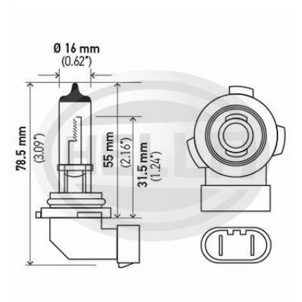 LÂMPADA H10 12V 45W T4 HELLA HEH10