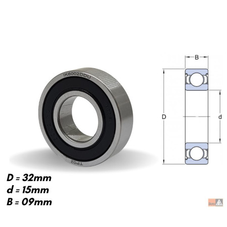 ROLAMENTO COMPATÍVEL 6002 15X32X9 IK6002DDU