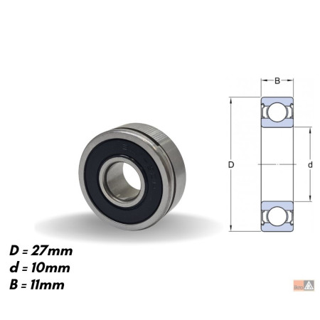 ROLAMENTO COMPATÍVEL B1050D 10X27X11 HITACHI/LUCAS IKB1050