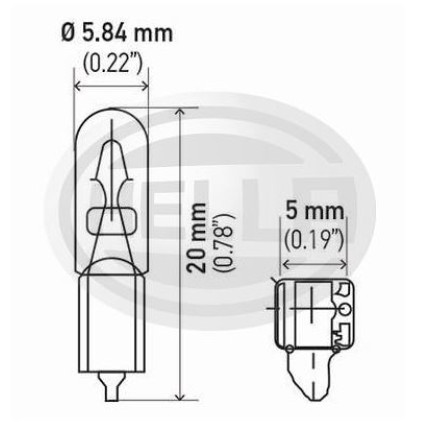 LÂMPADA PINGUINHO 2721/2722 12V 2W 10PC HELLA HE2722