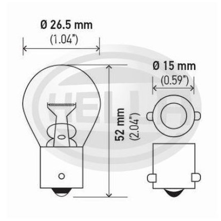 LÂMPADA 7533/1141 12V 15W 10PC HELLA HE7533