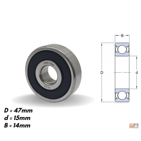 ROLAMENTO COMPATÍVEL B1586D 15X47X14 PFIB1586D IKB1586