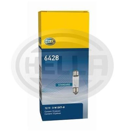 LÂMPADA TORPEDO 12V 3W 8X29MM 10PC HELLA HE6428