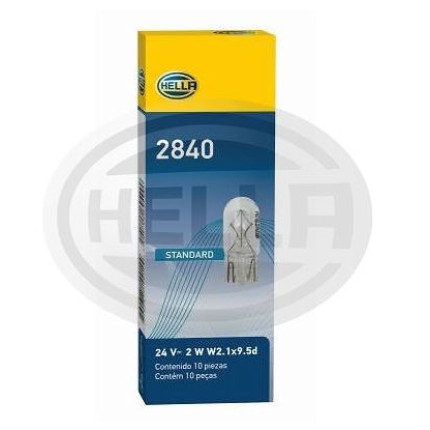 LÂMPADA PINGÃO 2821 24V 2W - BASE VIDRO HELLA HE2840