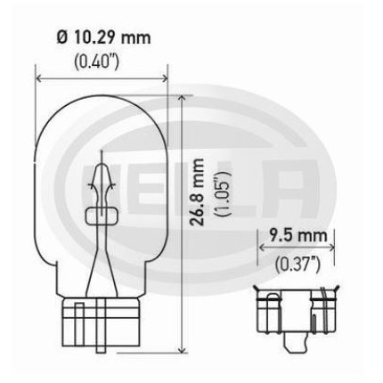 LÂMPADA PINGÃO 2821 24V 2W - BASE VIDRO HELLA HE2840