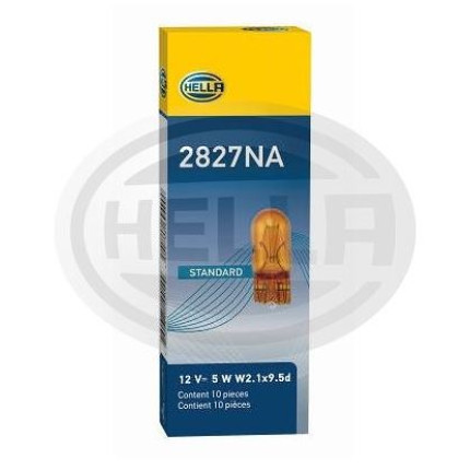 LÂMPADA PINGAO 2821/2825 12V 5W - BASE VIDRO AMARELA HELLA HE2827NA