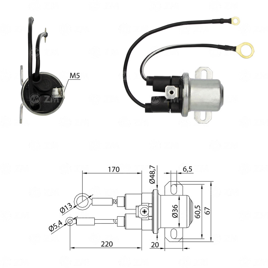 AUTOMATICO AUXILIAR COMPATÍVEL DELCO 38MT 12V - C/CABOS ZM1407