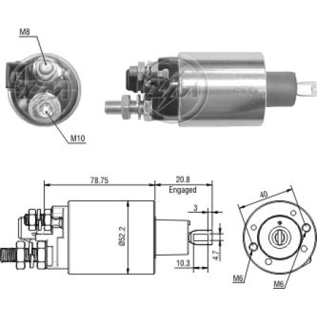AUTOMATICO COMPATÍVEL PRESTOLITE M100R 24V VOLVO/IVECO - C/PLUG ZM1483