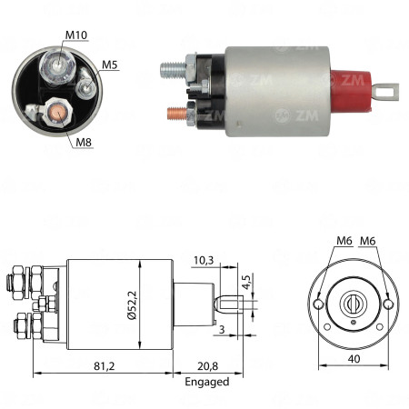 AUTOMATICO  COMPATÍVEL PRESTOLITE 12V M93R/M100R F1000/MASSEY MF/JOHN DEERE ZM1485