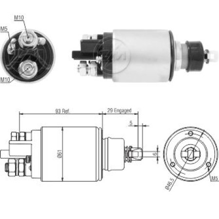 AUTOMATICO COMPATÍVEL ISKRA 12V CASE/MF/PERKINS - PISTAO NYLON SOLTO ZM1825