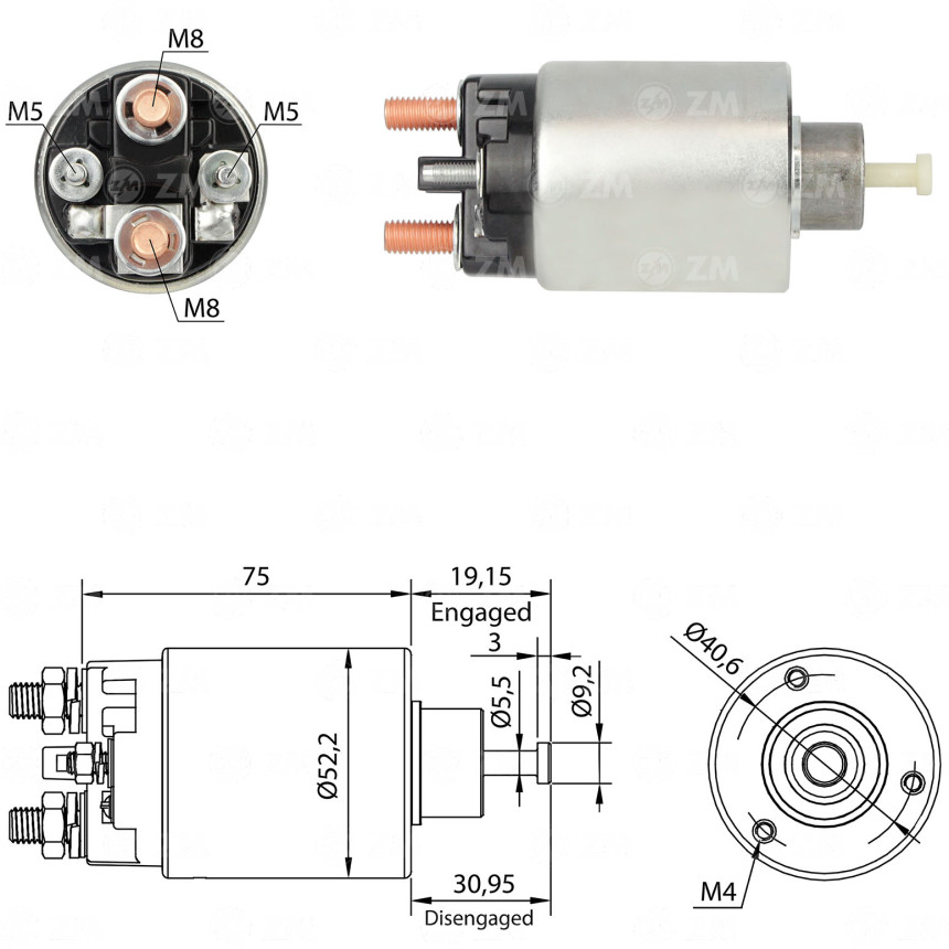 AUTOMATICO COMPATÍVEL DELCO PG260 VOLVO PENTA *C/RETORNO - PISTAO FIXO ZM1860