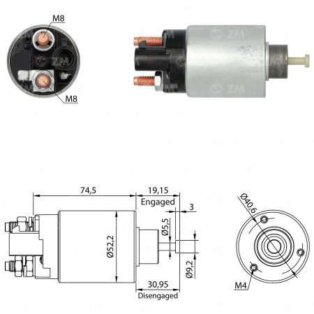 AUTOMATICO DELCO COMPATÍVEL PG260 CAPTIVA/COBALT C/PLUG - PISTAO FIXO ZM1866