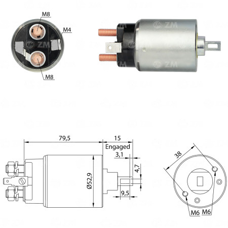 AUTOMATICO COMPATÍVEL HITACHI 12V NISSAN ZM1981
