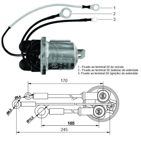 AUTOMATICO AUXILIAR COMPATÍVEL DELCO 28MT 24V C/SUPORTE LATERAL ZM2409