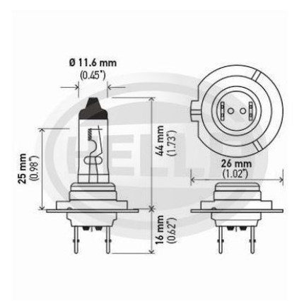 LÂMPADA H7 24V 70W IODO - LUZ BAIXA HELLA HEH724V