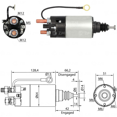 AUTOMATICO COMPATÍVEL MITSUBISHI 12V CATERPILLAR/VOLVO/FUSO ZM2842