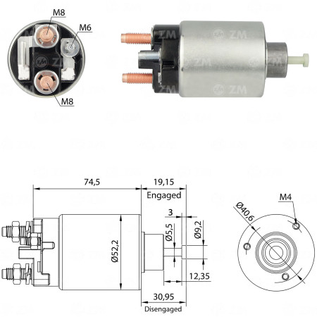 AUTOMATICO COMPATÍVEL DELCO PG260 CORSA/MERIVA - PISTAO FIXO ZM2860
