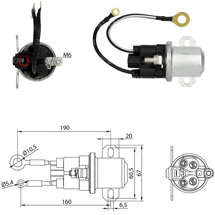 AUTOMATICO AUXILIAR COMPATÍVEL MITSUBISHI 24V VOLVO - C/PLUG ZM3408