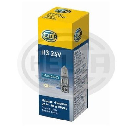 LÂMPADA H3 24V 70W IODO - FAROL MILHA HELLA HEH324V