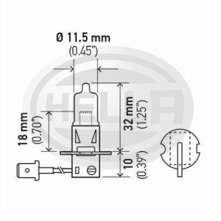LÂMPADA H3 24V 70W IODO - FAROL MILHA HELLA HEH324V