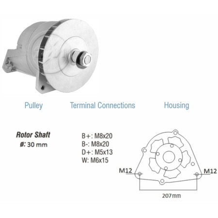 ALTERNADOR COMPATÍVEL BOSCH 24V 140A ONIBUS MB O371/OH1520 - L.E (SEM POLIA) ZM9010411