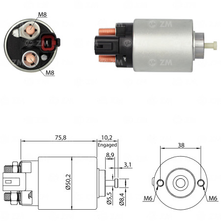 AUTOMATICO COMPATÍVEL VALEO/MITSUBISHI KIA/HYUNDAI - C/PLUG ZM392