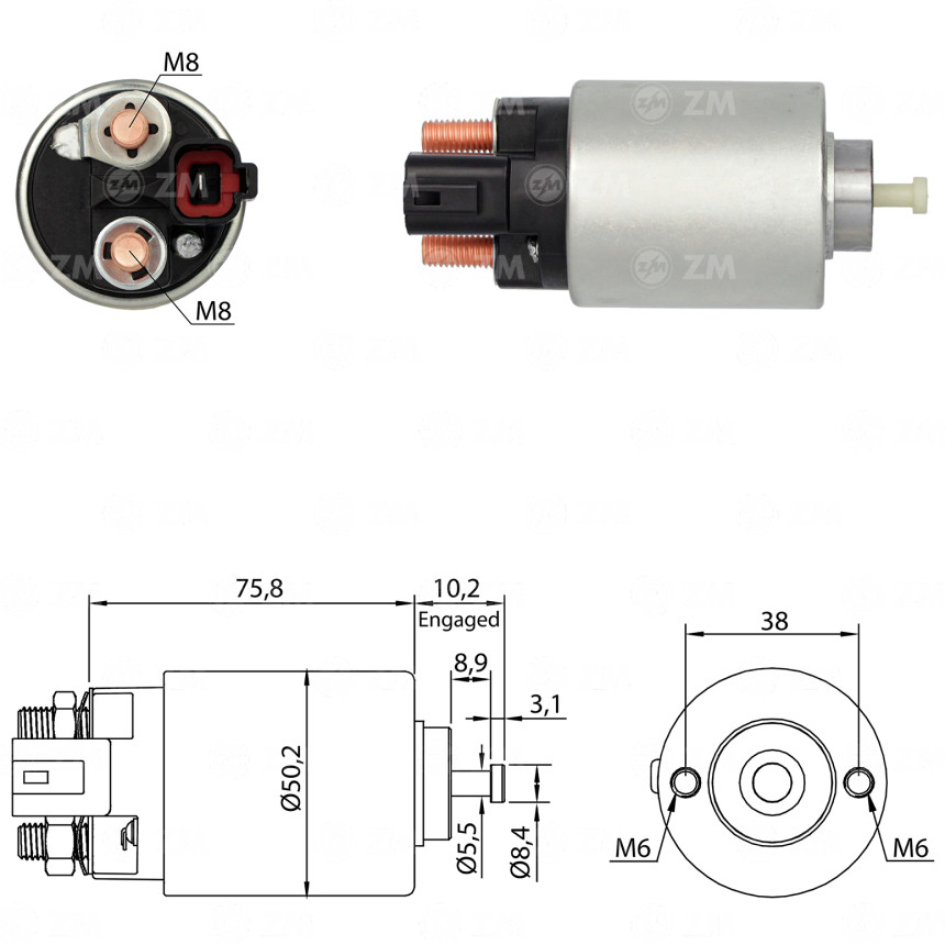 AUTOMATICO COMPATÍVEL VALEO/MITSUBISHI KIA/HYUNDAI - C/PLUG ZM392