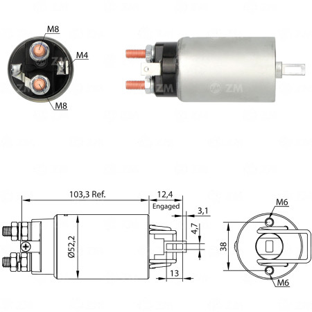 AUTOMATICO COMPATÍVEL HITACHI GRANDE 24V NISSAN/ISUZU ZM3982