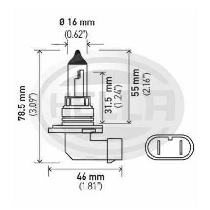 LÂMPADA HB4 12V 55W 9006 HELLA HE9006