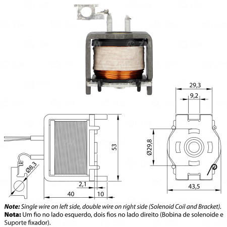 BOBINA AUTOMATICO COMPATÍVEL DENSO-PEQ 12V HONDA/TOYOTA/EMPILHADEIRA - C/BASE FERRO ZM421