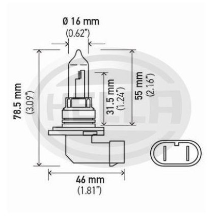 LÂMPADA HB3 12V 65W 9005 HELLA HE9005