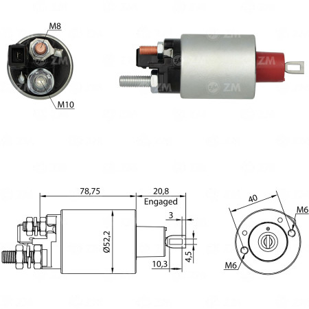 AUTOMATICO COMPATÍVEL PRESTOLITE M93R CARGO/F250 - C/PLUG ZM4482