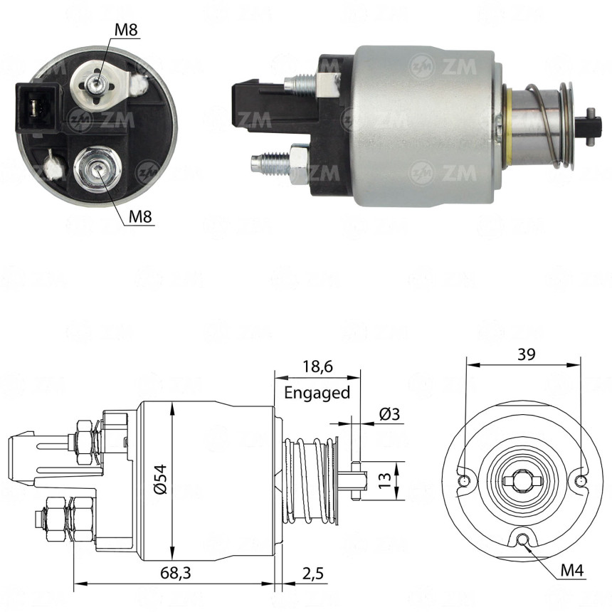 AUTOMATICO COMPATÍVEL VALEO GOL G5/FOX C/PLUG - C/RESSALTO C/PISTAO ZM4492
