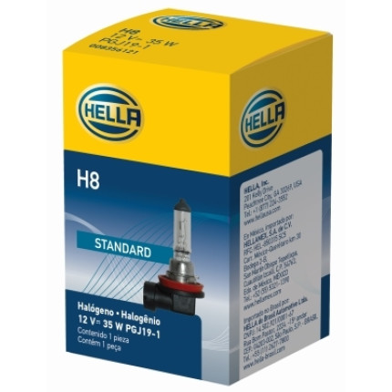 LÂMPADA H8 12V 35W - FAROL MILHA HELLA HEH8