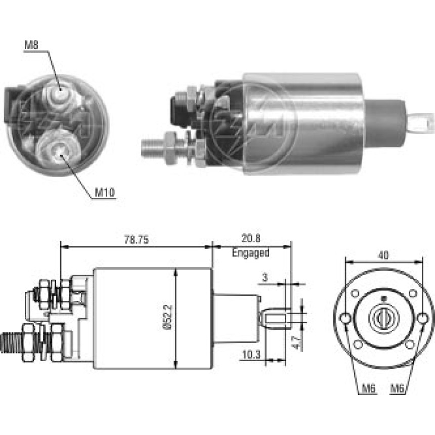 AUTOMATICO COMPATÍVEL PRESTOLITE M100R 24V VOLVO/AGRALE - C/PLUG ZM483