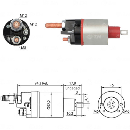 AUTOMATICO COMPATÍVEL PRESTOLITE M100R 12V CARGO/CATERP *M12 ZM486