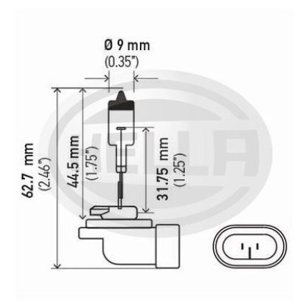 LÂMPADA H27/2 12V 27W - BASE L FAROL MILHA 881 HELLA HE881