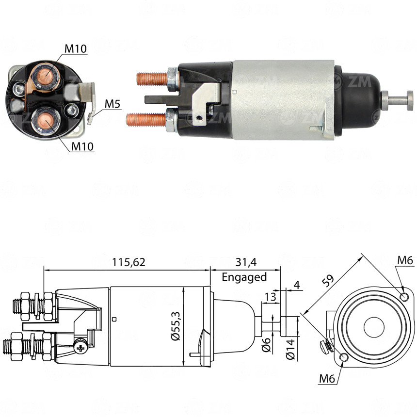 AUTOMATICO COMPATÍVEL MITSUBISHI 24V MB ATRON/AXOR/ATEGO - FIX LATERAL M10 ZM5898