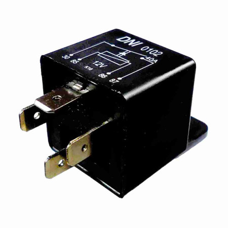RELE AUXILIAR COMPATÍVEL12V 40A 4T C/SUPORTE DNI0102
