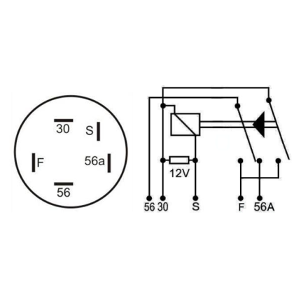 RELE AUXILIAR COMPATÍVEL FAROL ALTO/BAIXO 12V 150W FUSCA/KOMBI DNI0119