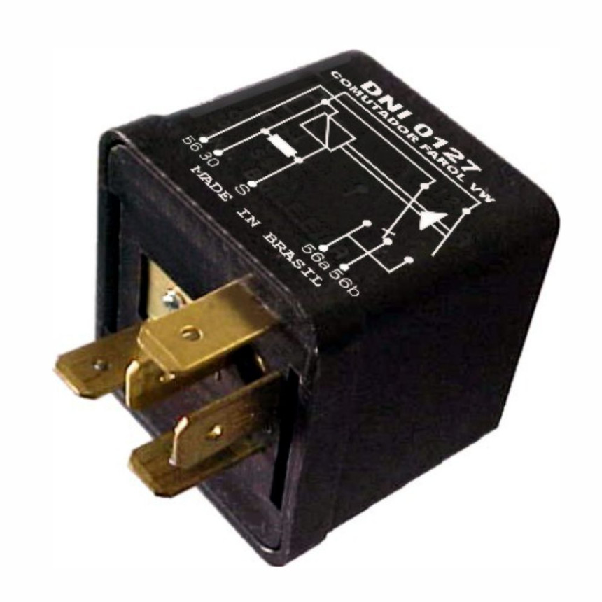 RELE FAROL COMPATÍVEL 12V 5T 74>85 - ALTO/BAIXO PASSAT/FUSCA DNI0127