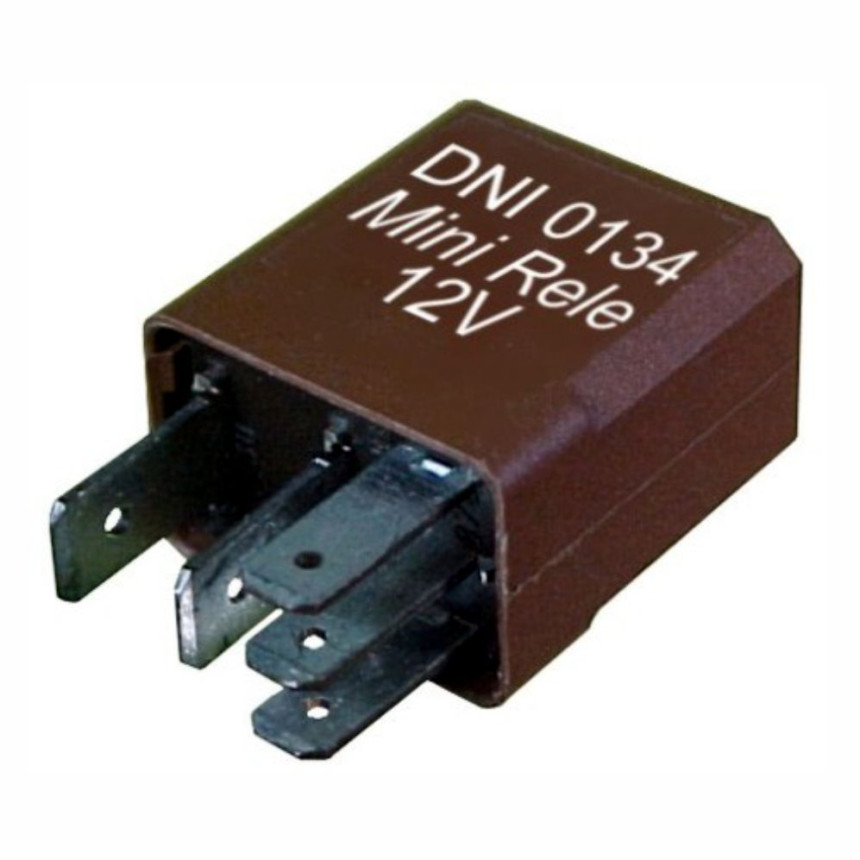 MINI RELE AUXILIAR COMPATÍVEL 12V 20A/30A 5T - MARROM REVERSOR UNIV. DNI0134
