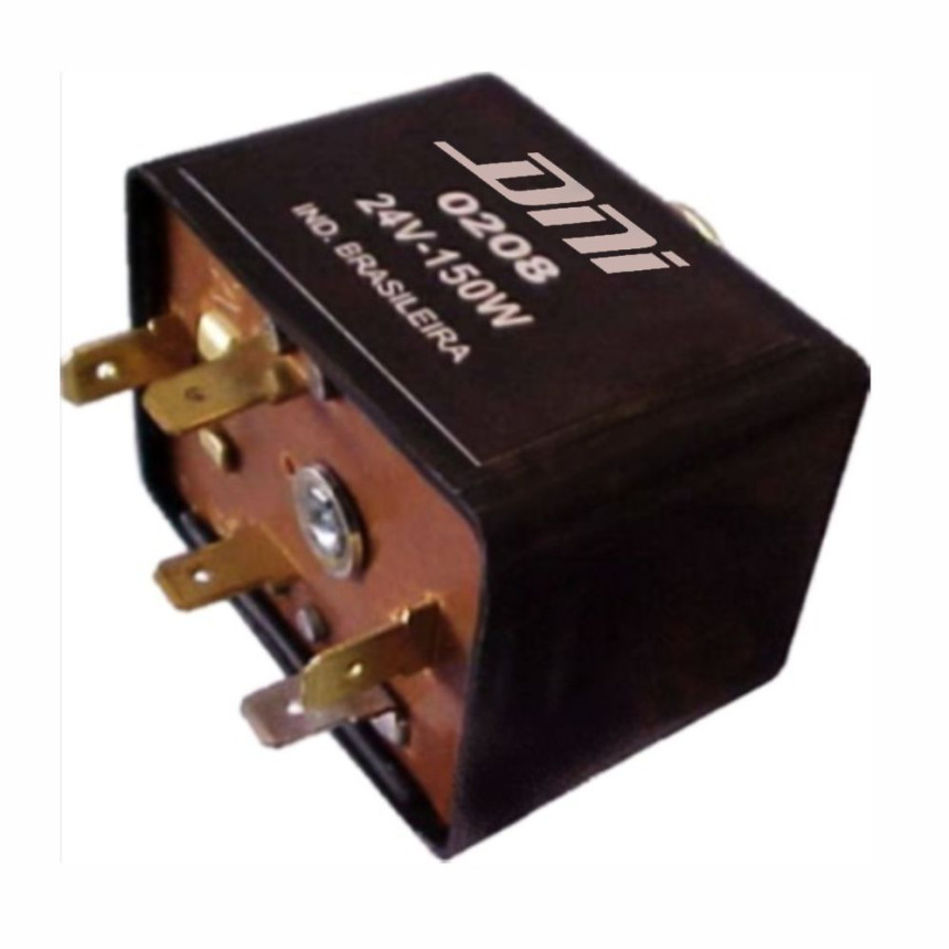 RELE AUXILIAR COMPATÍVEL COMUTADOR FAROL ALTO/BAIXO 24V 150W 5T DNI0208