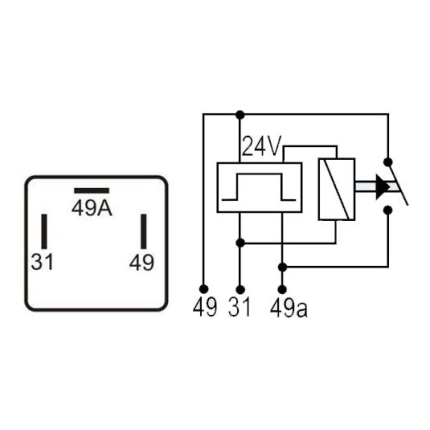 RELE PISCA COMPATÍVEL 24V 500W 3T C/SUPORTE DNI0224S3