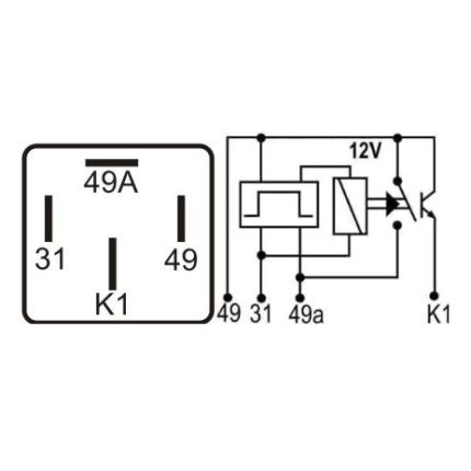 RELE PISCA COMPATÍVEL 12V 4T 500W C/SUPORTE DNI0412S4